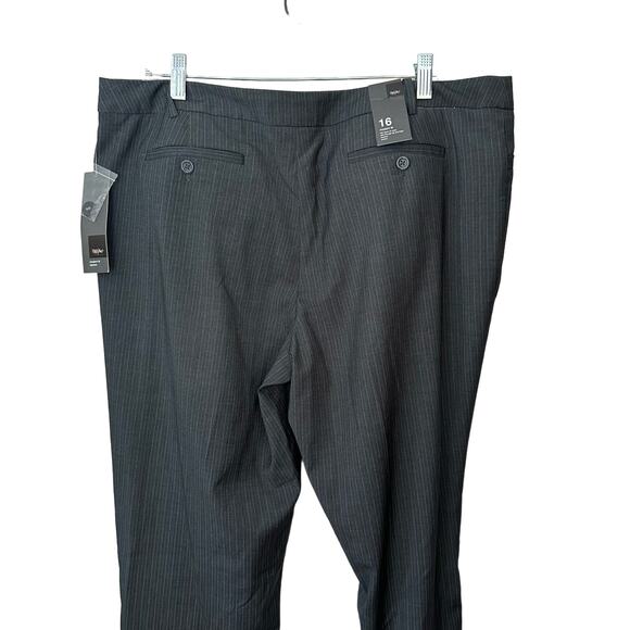 Mossimo Grey Stripe Pant Modern Fit Bootcut Stretch Womens Size 16 Slimming New - Picture 7 of 9